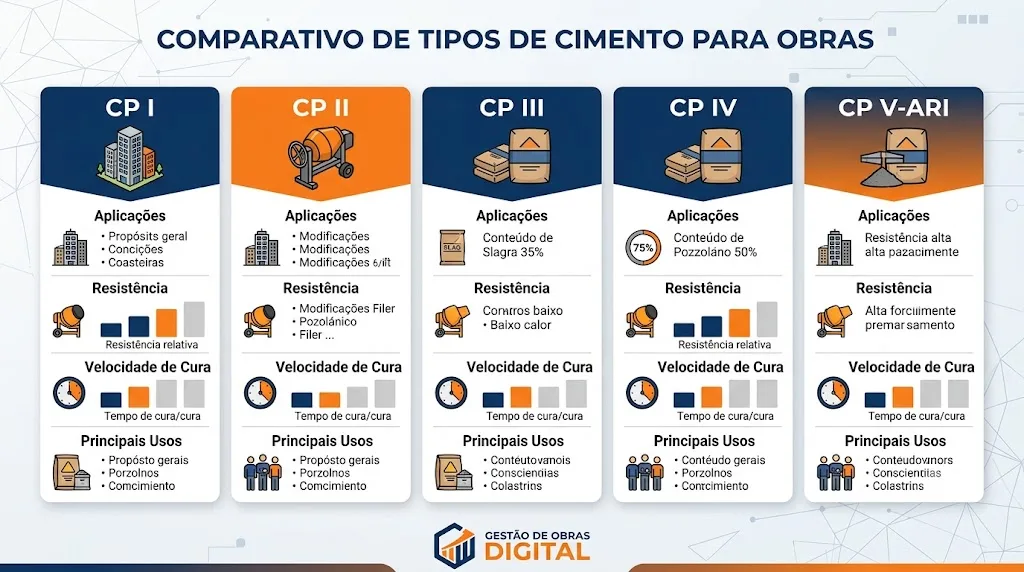 Tipos de Cimento na Construção Civil: Qual Usar em Cada Aplicação?